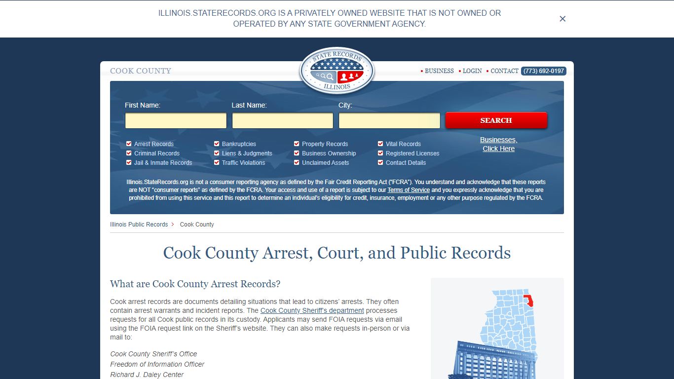 Cook County Arrest, Court, and Public Records